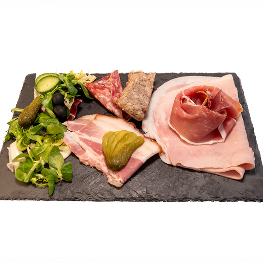 Charcuteries variées sur plat – la part (5 tranches)