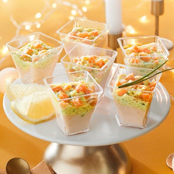 6 verrines de saumon, citron et aneth