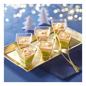 6 verrines avocat crevettes