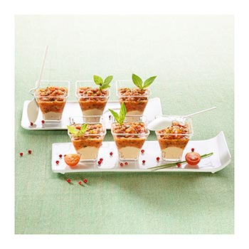 6 verrines tartare tomate thon